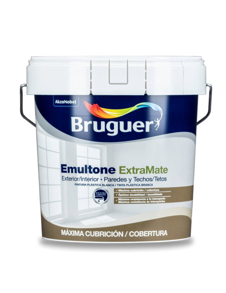 PINTURA PLASTICA BRUGUER EMULTONE EXTRA MATE 15 L  BLANCO