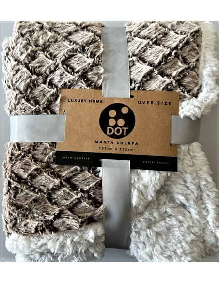 MANTA PELO SHERPA LUXURY 127 cm x 152 cm 100% POLIESTER