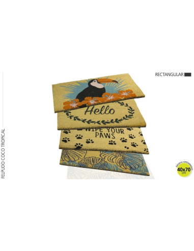 FELPUDO COCO PVC 40 x 70 TROPICAL RECTANGULAR