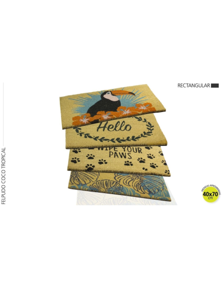 FELPUDO COCO PVC 40 x 70 TROPICAL RECTANGULAR
