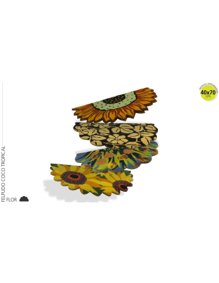 FELPUDO COCO PVC 40 x 70 TROPICAL FLOR