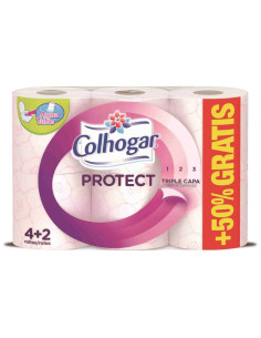 PAPEL HIGIENICO COLHOGAR ROSA 6 X PROTECT 3 CAPAS 2