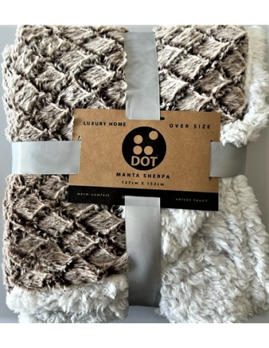 MANTA PELO SHERPA LUXURY 127 cm x 152 cm 100%...