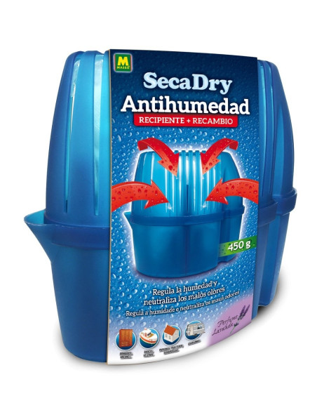 DESHUMIDIFICADOR SECA DRY ANTIHUMEDAD  450 grs recipiente  recambio