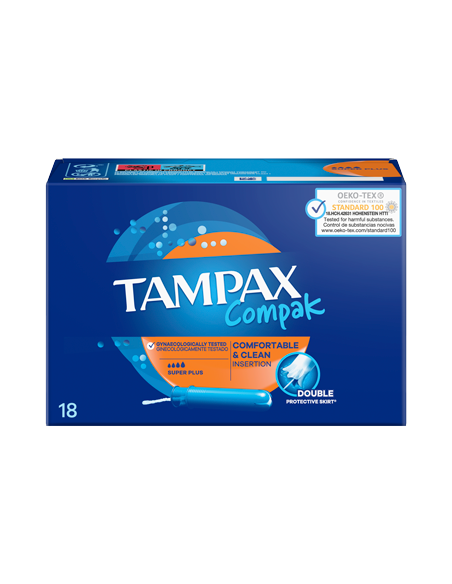 LOS TAMPONES TAMPAX COMPAK SUPER PLUS OFRECEN PROTECCIÓN Y DISCRECIÓN      DURANTE LOS DÍAS DE FLUJO MENSTRUAL ESCASO. 2 V