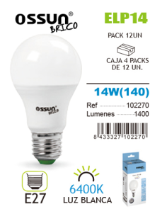LÂMPADA LED PADRÃO OSSUN 14W E27 BRANCA
