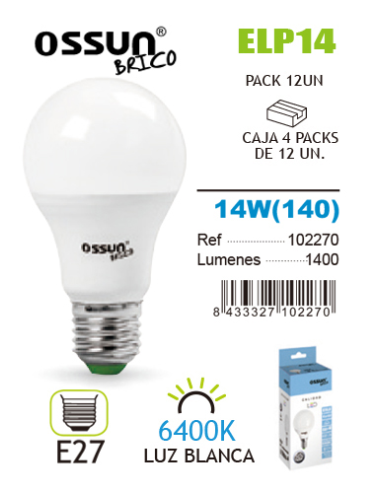 LÂMPADA LED PADRÃO OSSUN 14W E27 BRANCA