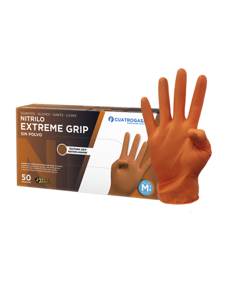 LUVAS DE NITRILO LARANJA GRIP C50 GDE.