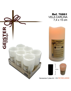 VELA CARLINA PILAS 15 x 74 cm BLANCA