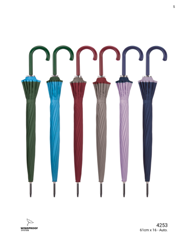 PARAGUAS FEMENINO 4253 LISO 16 VARILLAS AUTOMICO 6 COLORES