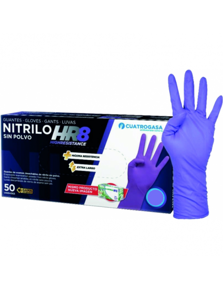 GUANTES NITRILO MORADO CAJA 50 uds HR8 TALLA XL