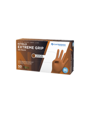 GUANTES NITRILO NARANJA GRIP CAJA 50 uds EXTRA...