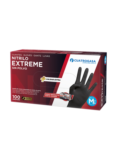 GUANTES NITRILO EXTREM NEGRO CAJA 100 uds  GRANDE