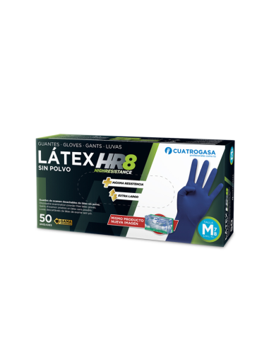 GUANTES LATEX AZUL LARGO CAJA 50 uds  EXTRA GRANDE
