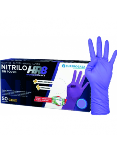 GUANTES NITRILO MORADO CAJA 50 uds HR8 TALLA XL 2